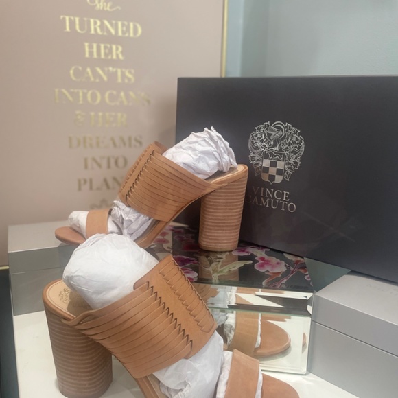 PEANUT LEATHER WOVEN SLINGBACK I VINCE CAMUTO - Picture 3 of 9